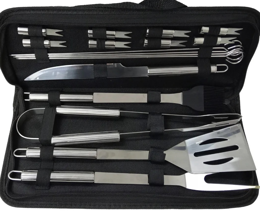 Set Estuche Kit Accesorios Para Parrilla